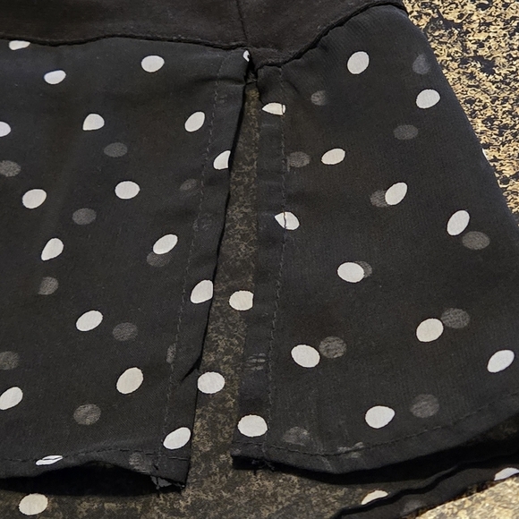 Allison Daley Black Top 2X Tunic Length 3/4 Cold Shoulder Sleeve White Polka Dot - Picture 10 of 14
